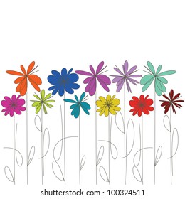 Background with colorful flowers