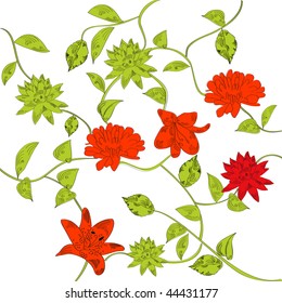Fondo con flores coloridas