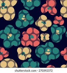 Background of colorful flowers. Pattern of flowers tulip and bluebell flower.