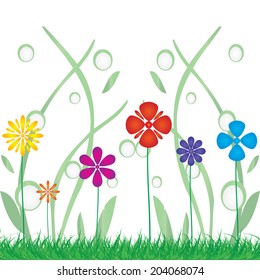 Background with a colorful  flowers .vector