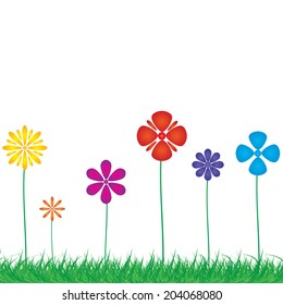 Background with a colorful  flowers .vector