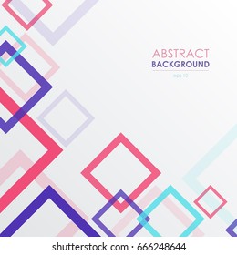 Background with colorful frame squares. Abstract illustration.