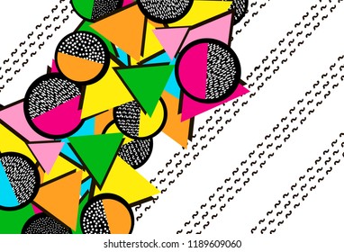 Background with colorful geometric figures. Vector illustration.