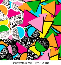 Background with colorful geometric figures. Vector illustration.
