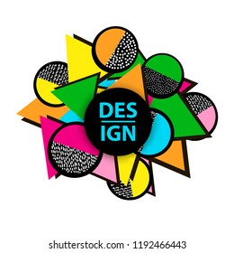 Background with colorful geometric figures. Vector illustration.