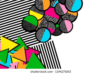 Background with colorful geometric figures. Vector illustration.