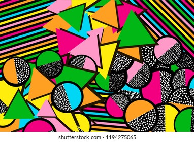 Background with colorful geometric figures. Vector illustration.