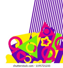 Background with colorful geometric figures. Vector illustration.