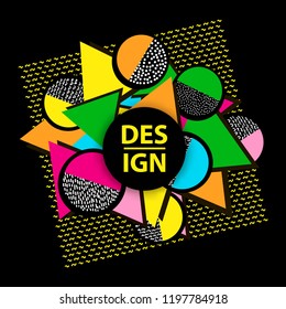 Background with colorful geometric figures. Vector illustration.