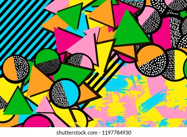 Background with colorful geometric figures. Vector illustration.
