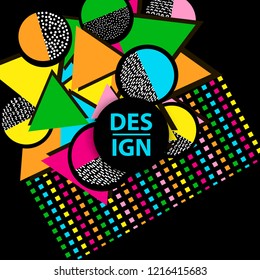 Background with colorful geometric figures. Vector illustration.