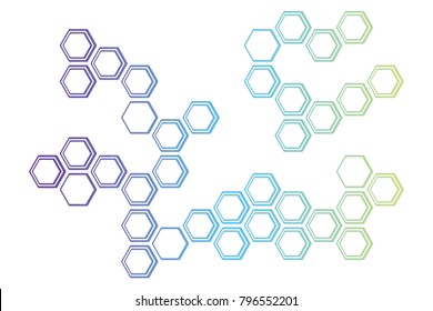 Background from colorful geometrical figures. Simple elements of design for creation of more difficult ideas. Background of hexagons