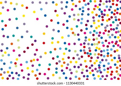 Background with Colorful glitter, confetti. Multicolored polka dots, circles, round. Fiesta pattern. Bright festival pattern for party invites, wedding, cards, phone Wallpapers. Vector illustration  