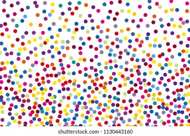 Background with Colorful glitter, confetti. Multicolored polka dots, circles, round. Fiesta pattern. Bright festival pattern for party invites, wedding, cards, phone Wallpapers. Vector illustration  