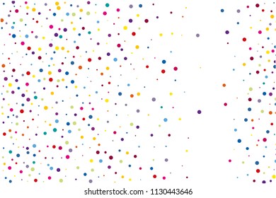 Background with Colorful glitter, confetti. Multicolored polka dots, circles, round. Fiesta pattern. Bright festival pattern for party invites, wedding, cards, phone Wallpapers. Vector illustration  