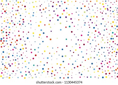 Background with Colorful glitter, confetti. Multicolored polka dots, circles, round. Fiesta pattern. Bright festival pattern for party invites, wedding, cards, phone Wallpapers. Vector illustration  