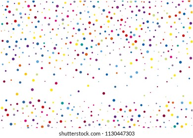Background with Colorful glitter, confetti. Multicolored polka dots, circles, round. Fiesta pattern. Bright festival pattern for party invites, wedding, cards, phone Wallpapers. Vector illustration  