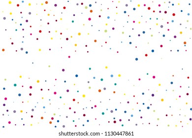 Background with Colorful glitter, confetti. Multicolored polka dots, circles, round. Fiesta pattern. Bright festival pattern for party invites, wedding, cards, phone Wallpapers. Vector illustration  