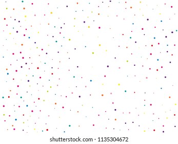 Background with colorful glitter, confetti. Polka dots, circles, rounds. Fiesta pattern. Bright festive, festival pattern for party invites, wedding, cards, phone Wallpapers. Vector illustration