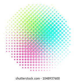 Background colorful halftone gradient vector. Abstract backround with colorful halftone elements. Geomeric retro background.