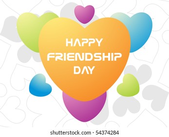 background with colorful heart for friendship day