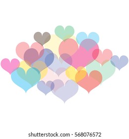 Background colorful of the heart vector combinations.