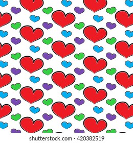 Background of colorful hearts