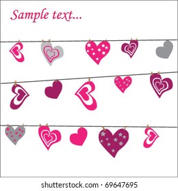Background with colorful hearts. vector illustration