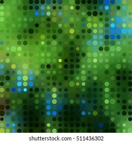 Background with colorful hex grid and blurred picture