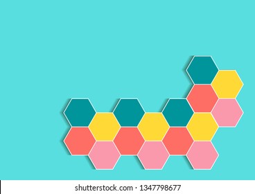  Background from colorful hexagons figures. Abstract honeycomb background