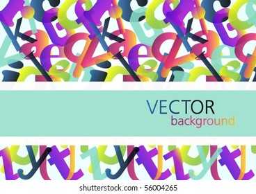 Background with colorful letters, vector
