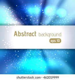 Background with colorful light rays. Abstract background. Vector illustration. Blue color. 