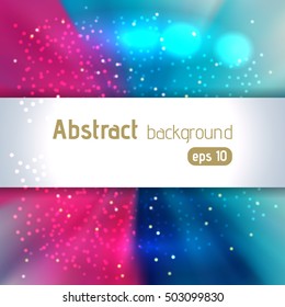 Background with colorful light rays.  Abstract background. Vector illustration. Pink, blue colors