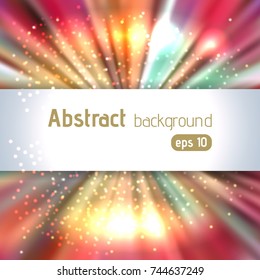 Background with colorful light rays. Abstract background. Vector illustration. yellow, orange, brown colors.