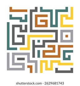 Background with colorful lines shapes abstract stylish mosaic flat square design.