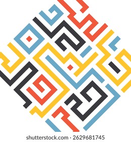 Background with colorful lines shapes abstract stylish mosaic flat square design.