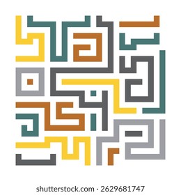 Background with colorful lines shapes abstract stylish mosaic flat square design.