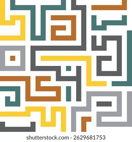 Background with colorful lines shapes abstract stylish mosaic flat square design.