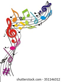 background with colorful music notes