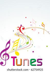 Hintergrund mit bunten musikalischen Noten