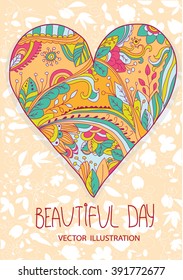 background, colorful nice heart pattern with flowers napsu day with beautiful flower background
