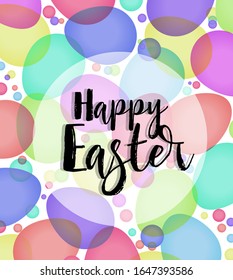 Ilustración vectorial de huevos pintados de color de fondo. Tarjetas de felicitación y decoración para Feliz Pascua