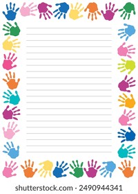Background With Colorful Painted Hands