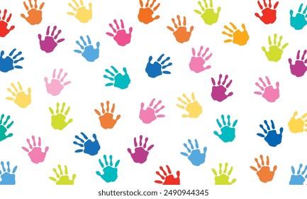 Background With Colorful Painted Hands