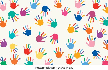 Background With Colorful Painted Hands