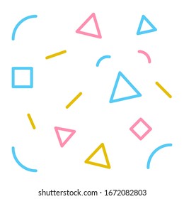 Background colorful pattern, geometric, memphis style white background EPS Vector white background
