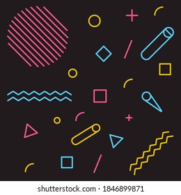 Background colorful pattern, geometric, memphis style white background EPS Vector white background