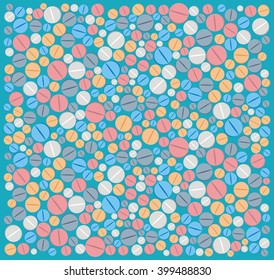 background of colorful pills
