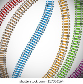 Background with colorful rails. Eps 10