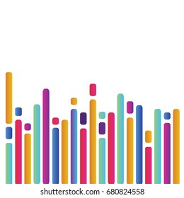 background with colorful shapes in flat design on white background.